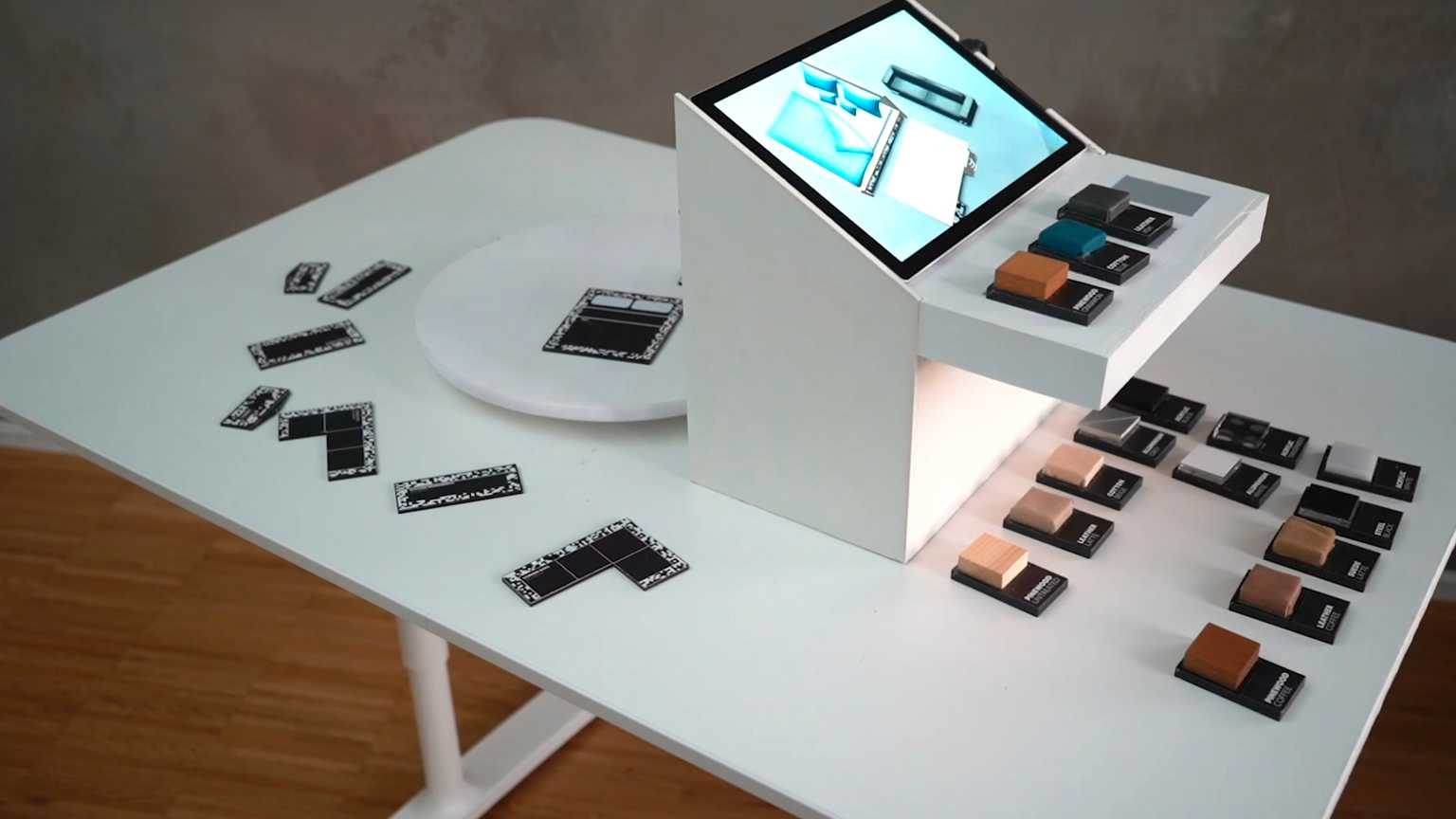 Formloupe's 3D, physical interface on a table.